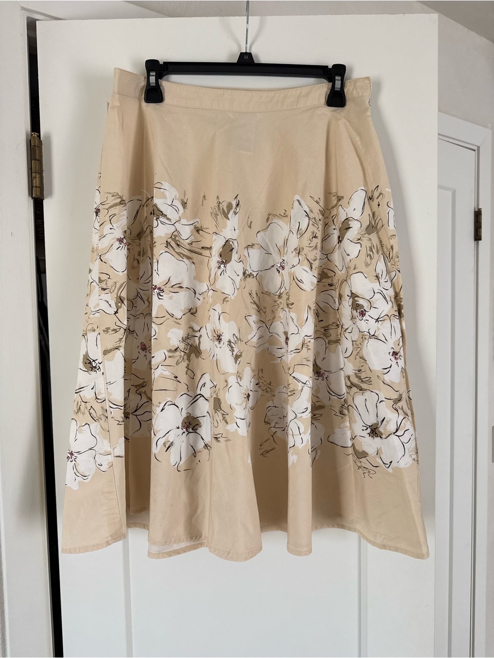 George cream floral skirt with beaded detailing
